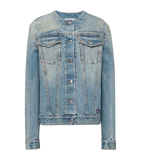 prada denim jacket women's|denim zipper jacket.